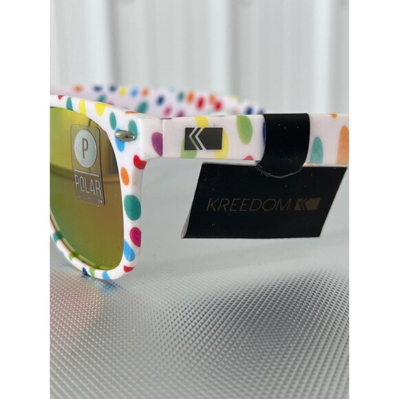 Kreedom Polarized Sunglasses Multicolor Polka Dot Frame UV Protection Modern NEW - Picture 3 of 6